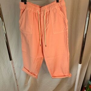 Lane Bryant Pull On High Rise Knit Denim Capris